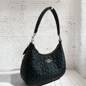 Coach Quilted Black Signature Nappa Leather Teri Hobo Bag